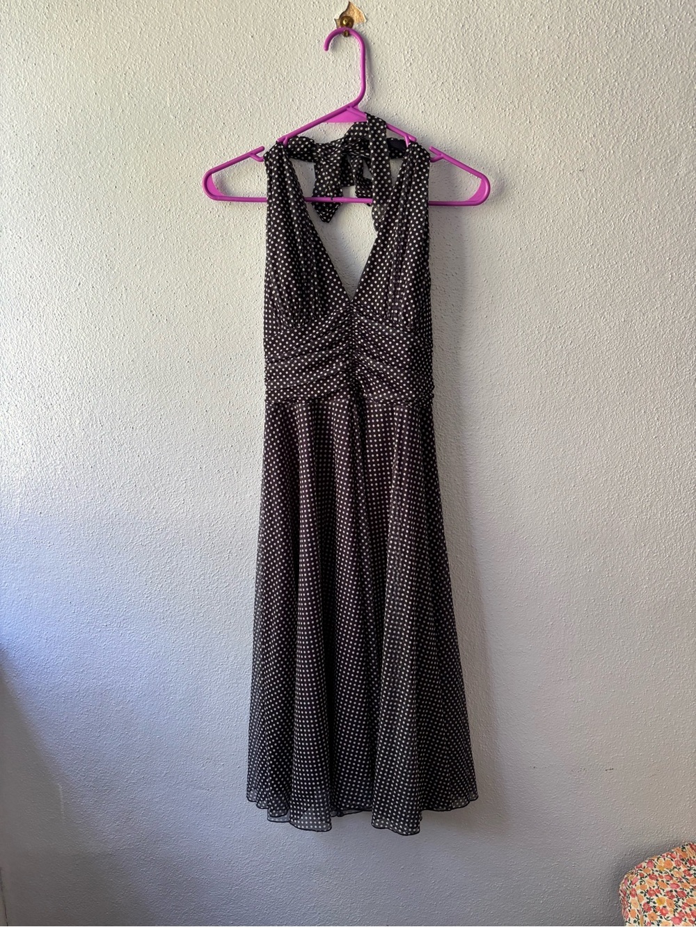 🤍🖤Y2K FOREVER 21 POLKA HALTER DRESS